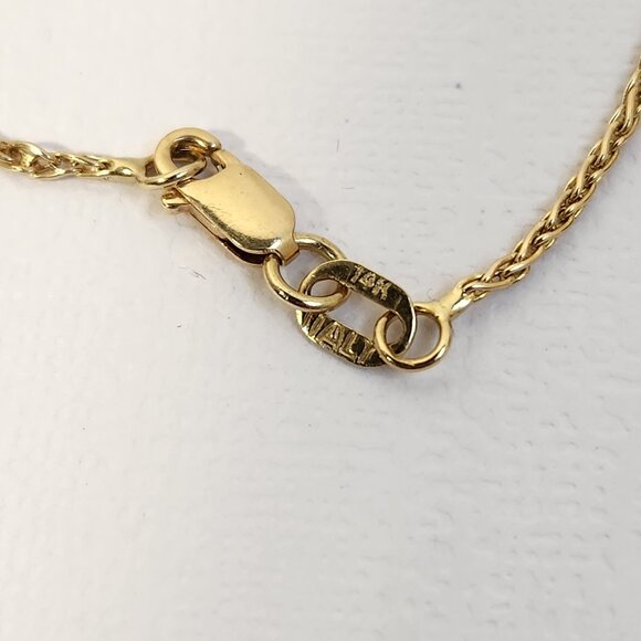 3.48g Italy 14K Gold Wheat (Spiga) Rope Chain Necklace 18" 1.2mm VTG - Picture 11 of 12